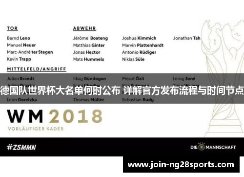 德国队世界杯大名单何时公布 详解官方发布流程与时间节点